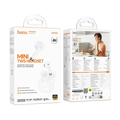 Casque Bluetooth HOCO EW205, TWS, Blanc