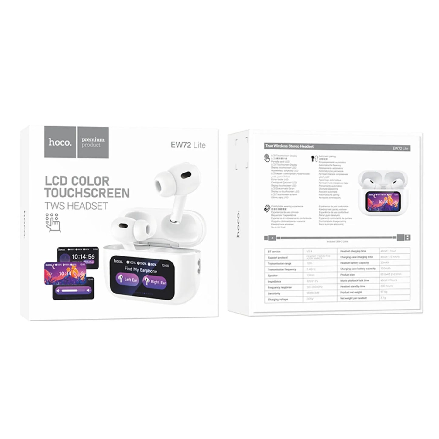 Kit mains libres Bluetooth HOCO EW72 Lite, TWS, Blanc