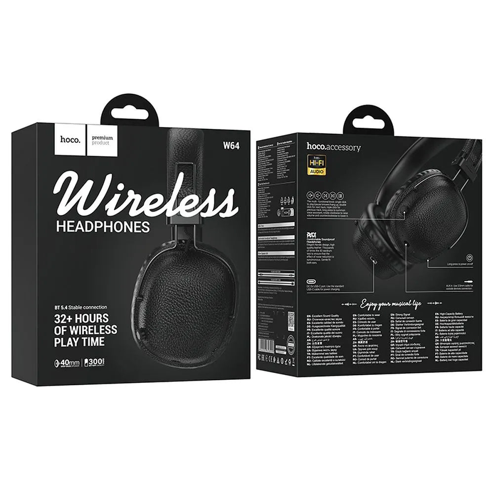 Kit mains libres Bluetooth HOCO W64, A2DP, Noir
