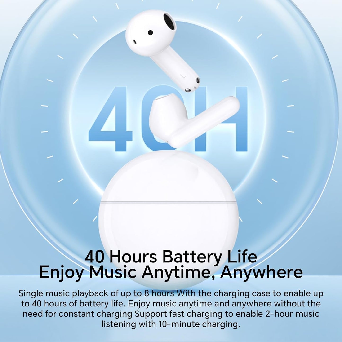 Kit mains libres Bluetooth Honor Choice X7e, TWS, ANC, Blanc 5504ABHF