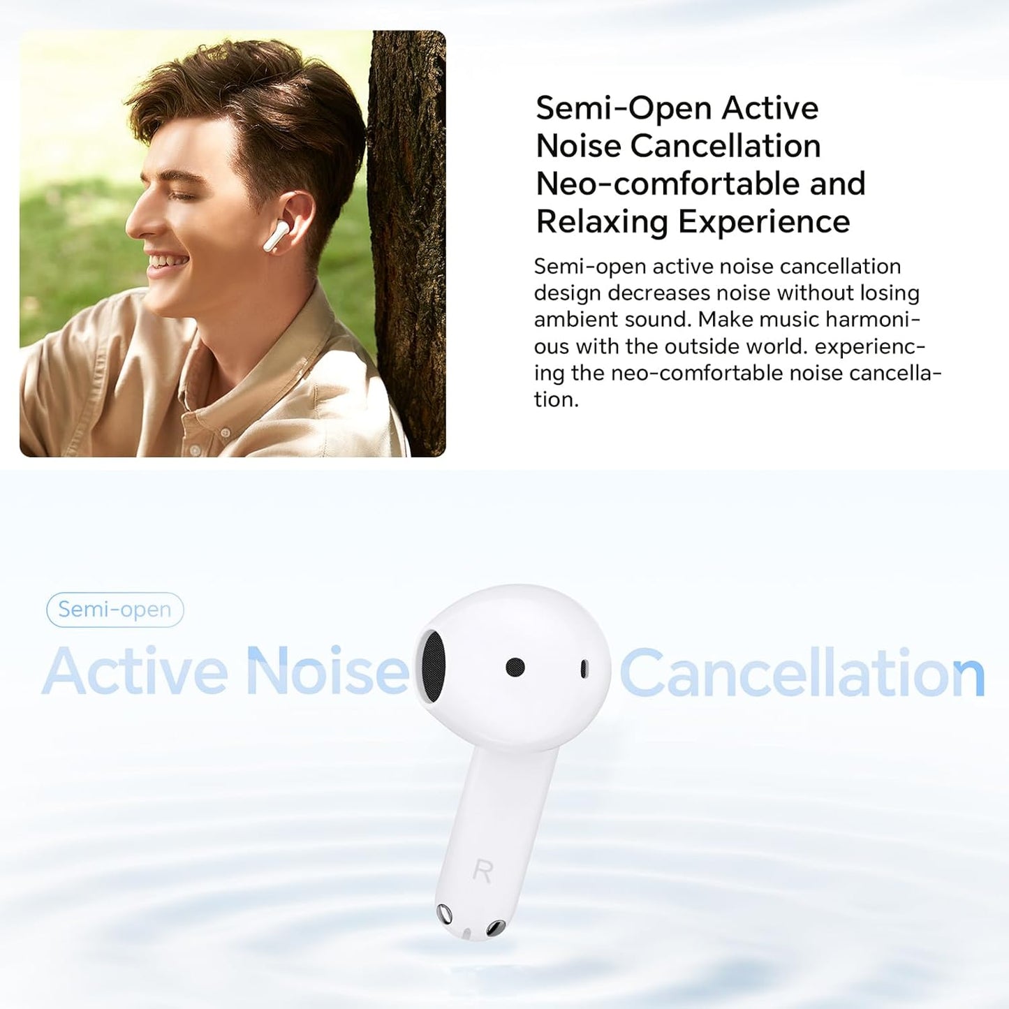 Kit mains libres Bluetooth Honor Choice X7e, TWS, ANC, Blanc 5504ABHF