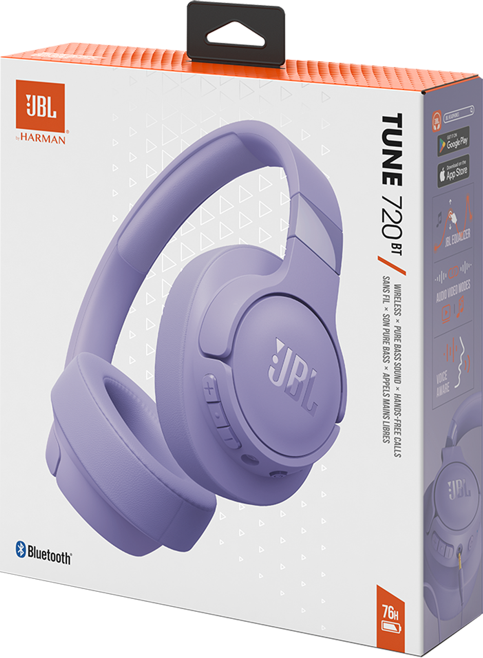 Kit mains libres Bluetooth JBL Tune 720BT, MultiPoint, A2DP, Violet JBLT720BTPUR