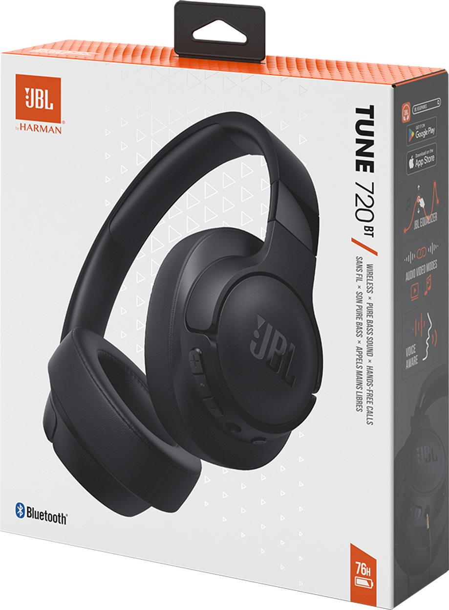 Kit mains libres Bluetooth JBL Tune 720BT, MultiPoint, A2DP, Noir JBLT720BTBLK