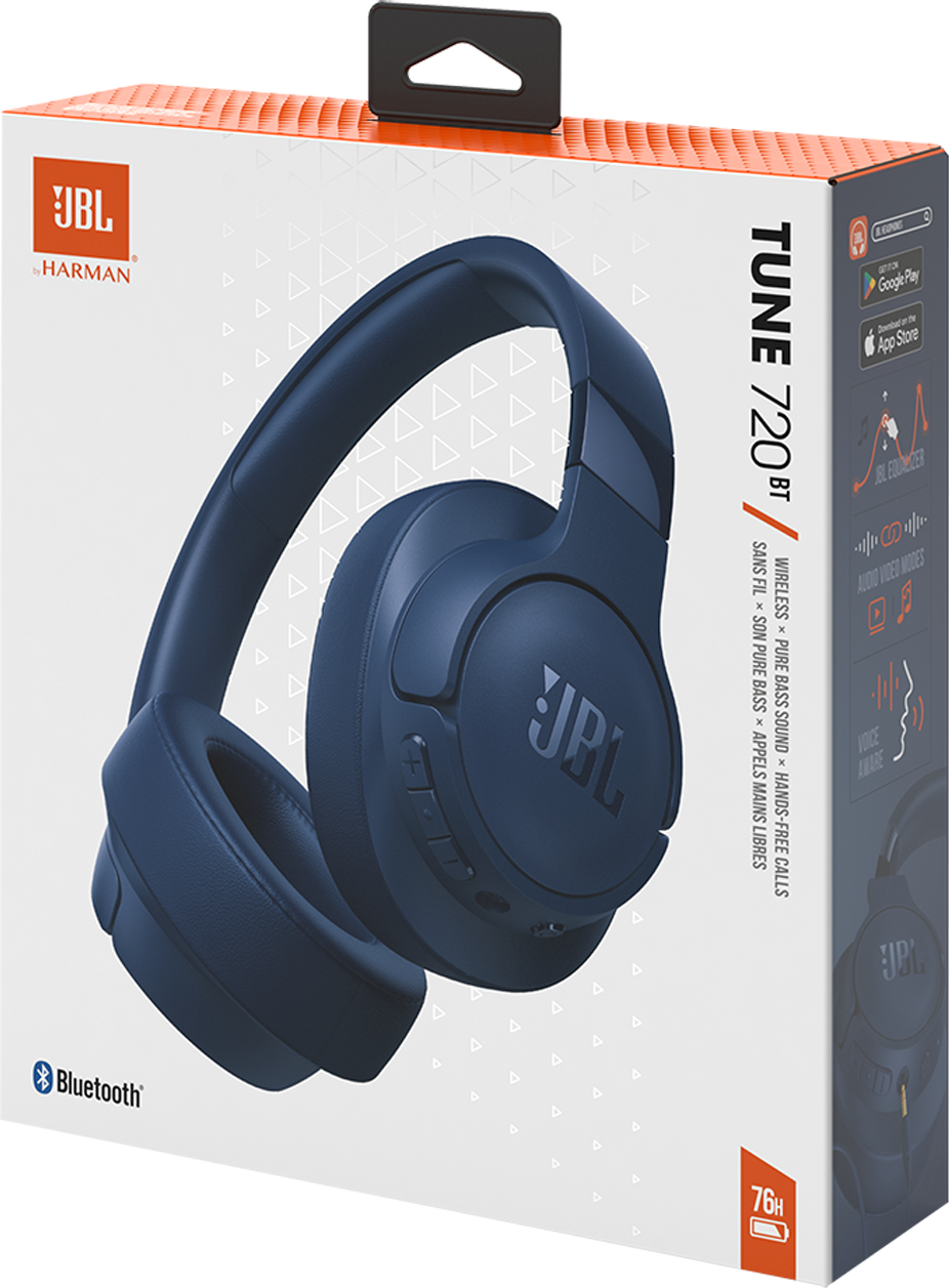 Kit mains libres Bluetooth JBL Tune 720BT, MultiPoint, A2DP, Bleu JBLT720BTBTBLU