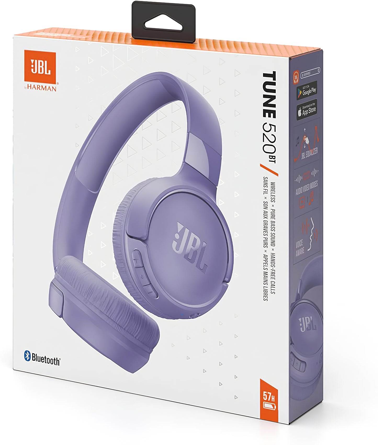 Kit mains libres Bluetooth JBL Tune 520BT, MultiPoint, A2DP, Violet JBLT520BTPUR