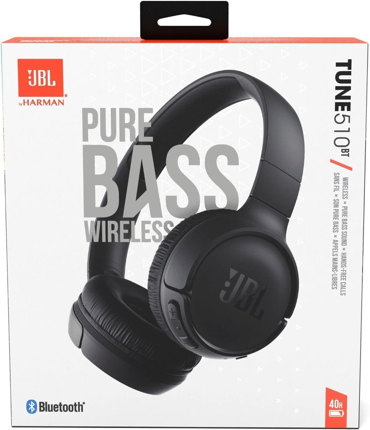 Kit mains libres Bluetooth JBL Tune 510BT, MultiPoint, A2DP, Noir JBLT510BTBLK