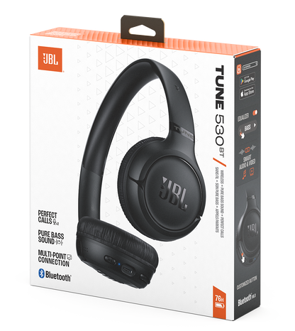 Kit mains libres Bluetooth JBL Tune 530BT, MultiPoint, A2DP, Noir
