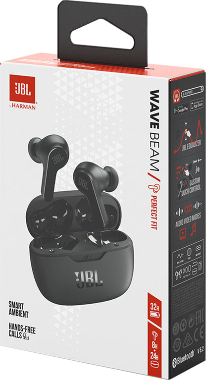 Kit mains libres Bluetooth JBL Wave Beam, TWS, noir JBLWBEAMBLK