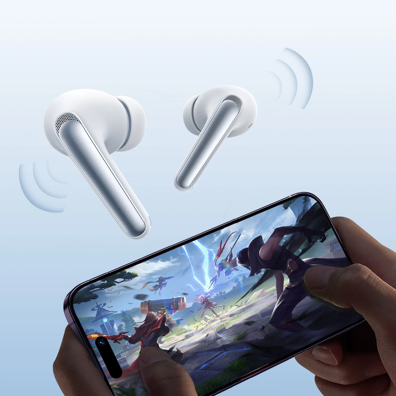 Kit mains libres Bluetooth Joyroom Funpods JR-FN2, TWS, ANC, Blanc