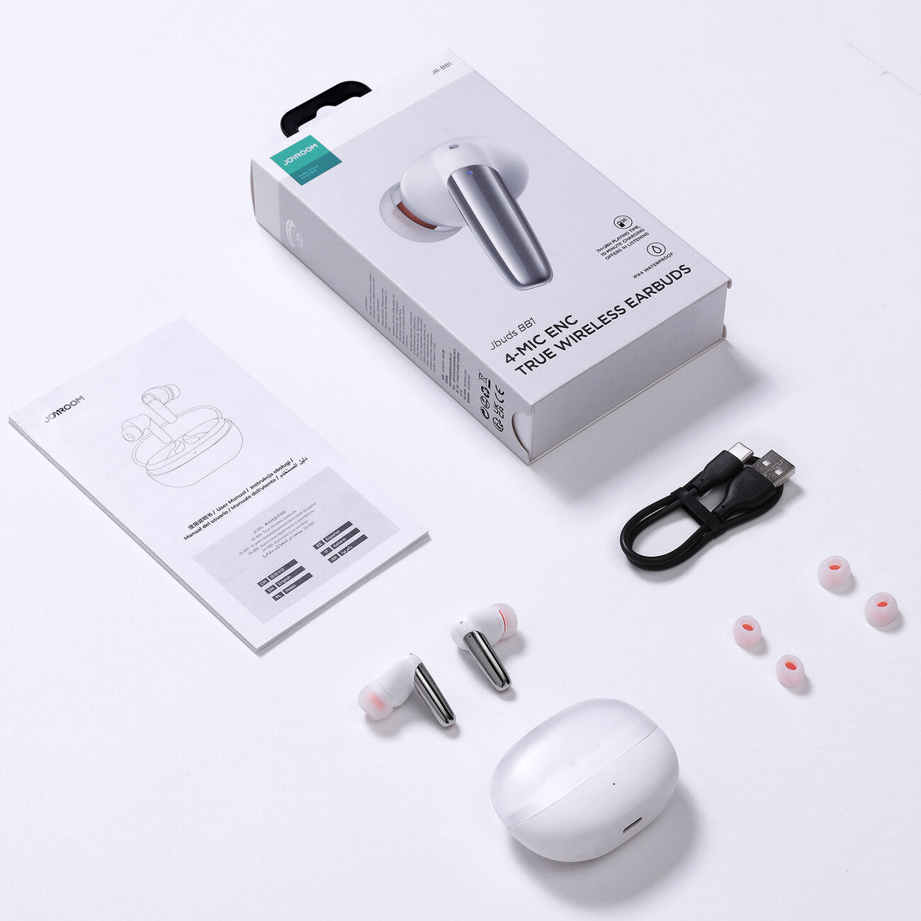 Kit mains libres Bluetooth Joyroom JR-BB1, TWS, Blanc