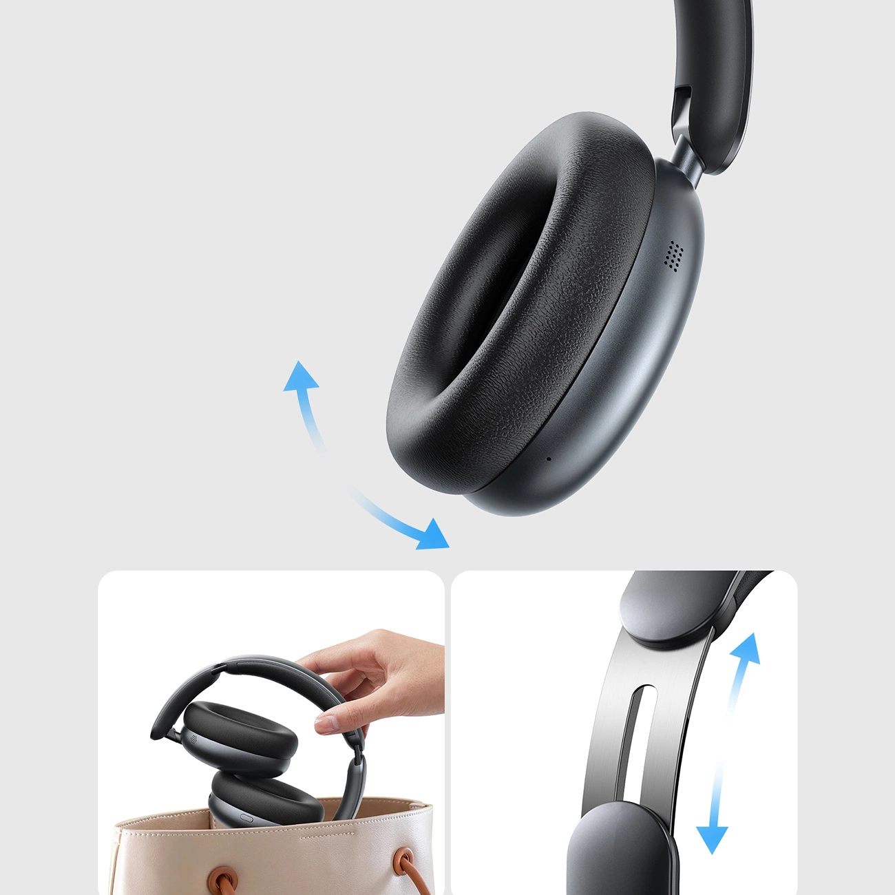 Kit mains libres Bluetooth Joyroom JR-JH1, A2DP, ANC, Noir