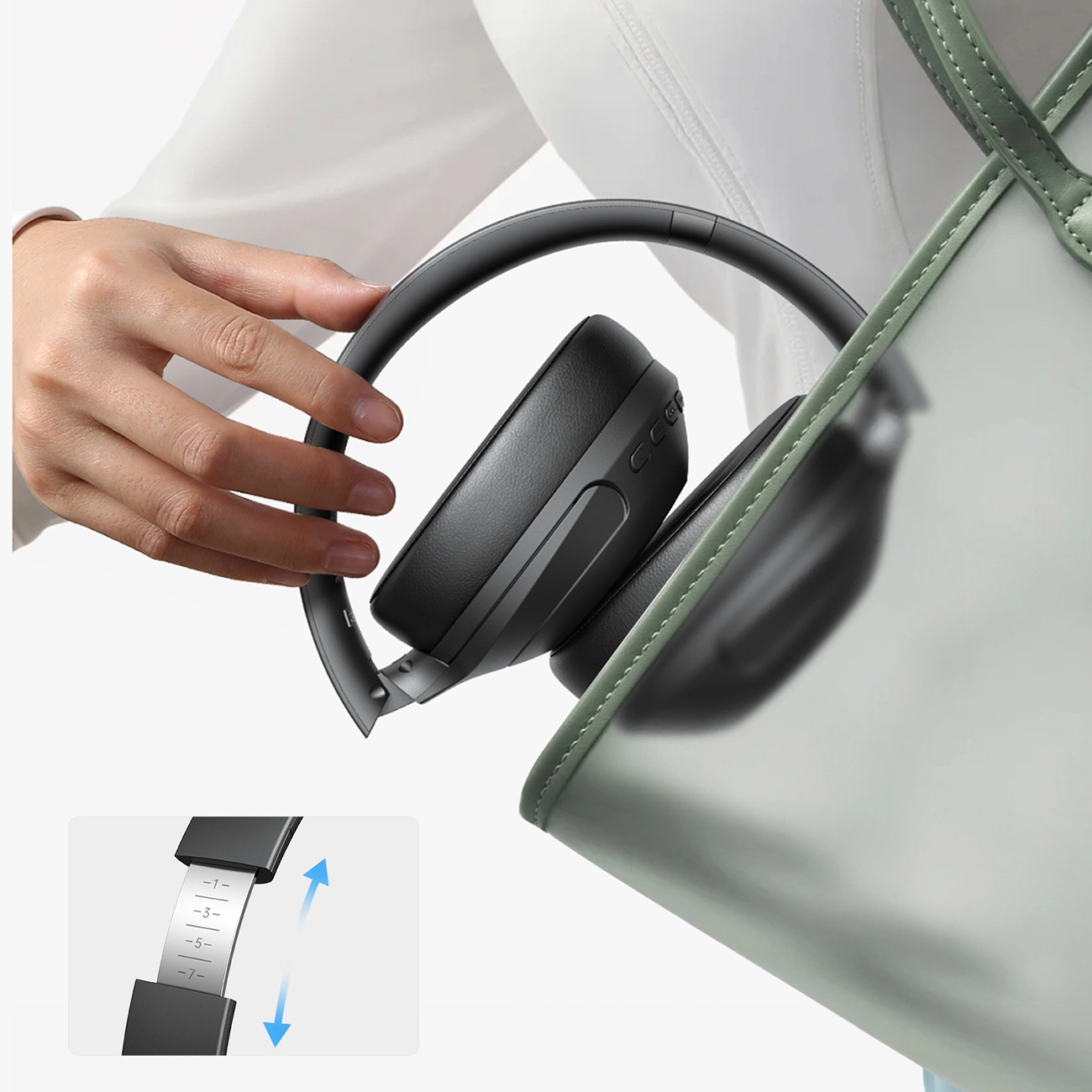 Kit mains libres Bluetooth Joyroom JR-JH2, A2DP, ANC, Noir
