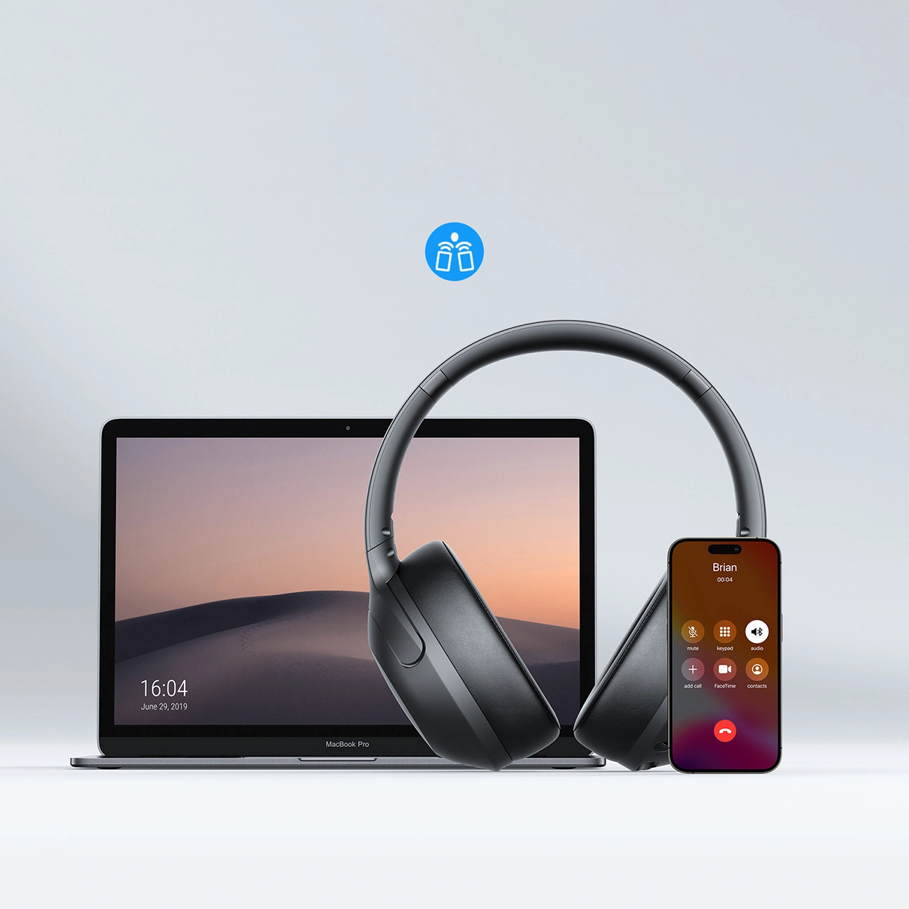 Kit mains libres Bluetooth Joyroom JR-JH2, A2DP, ANC, Noir