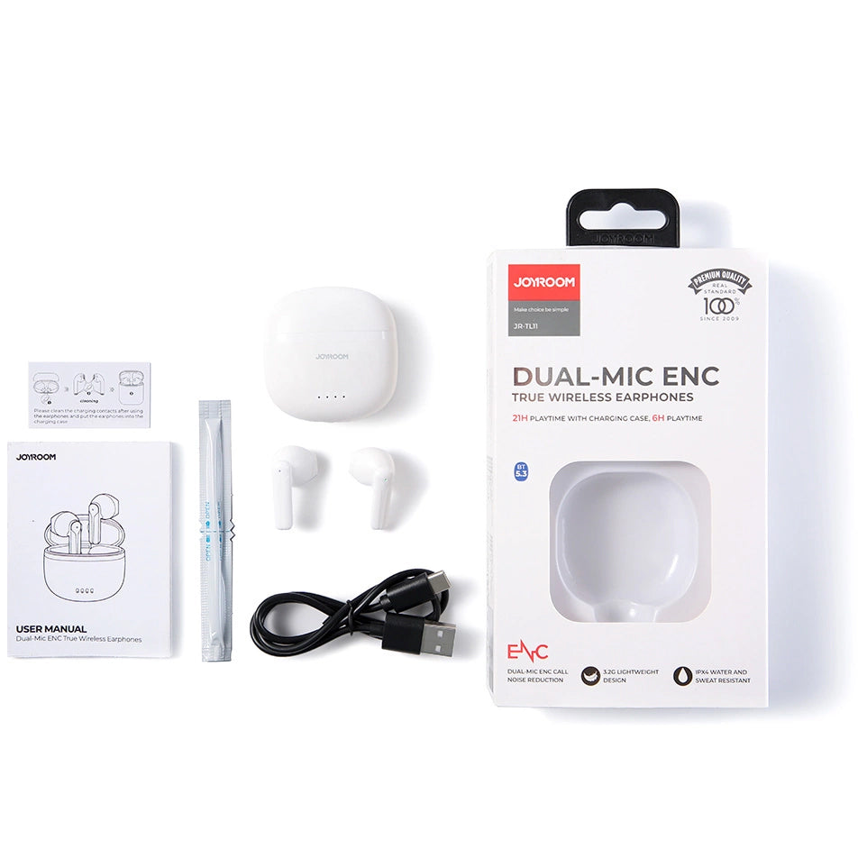 Kit mains libres Bluetooth Joyroom JR-TL11, TWS, blanc 