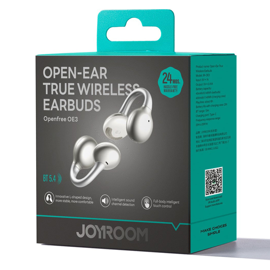 Kit mains libres Bluetooth Joyroom Openfree JR-OE3, TWS, Argenté