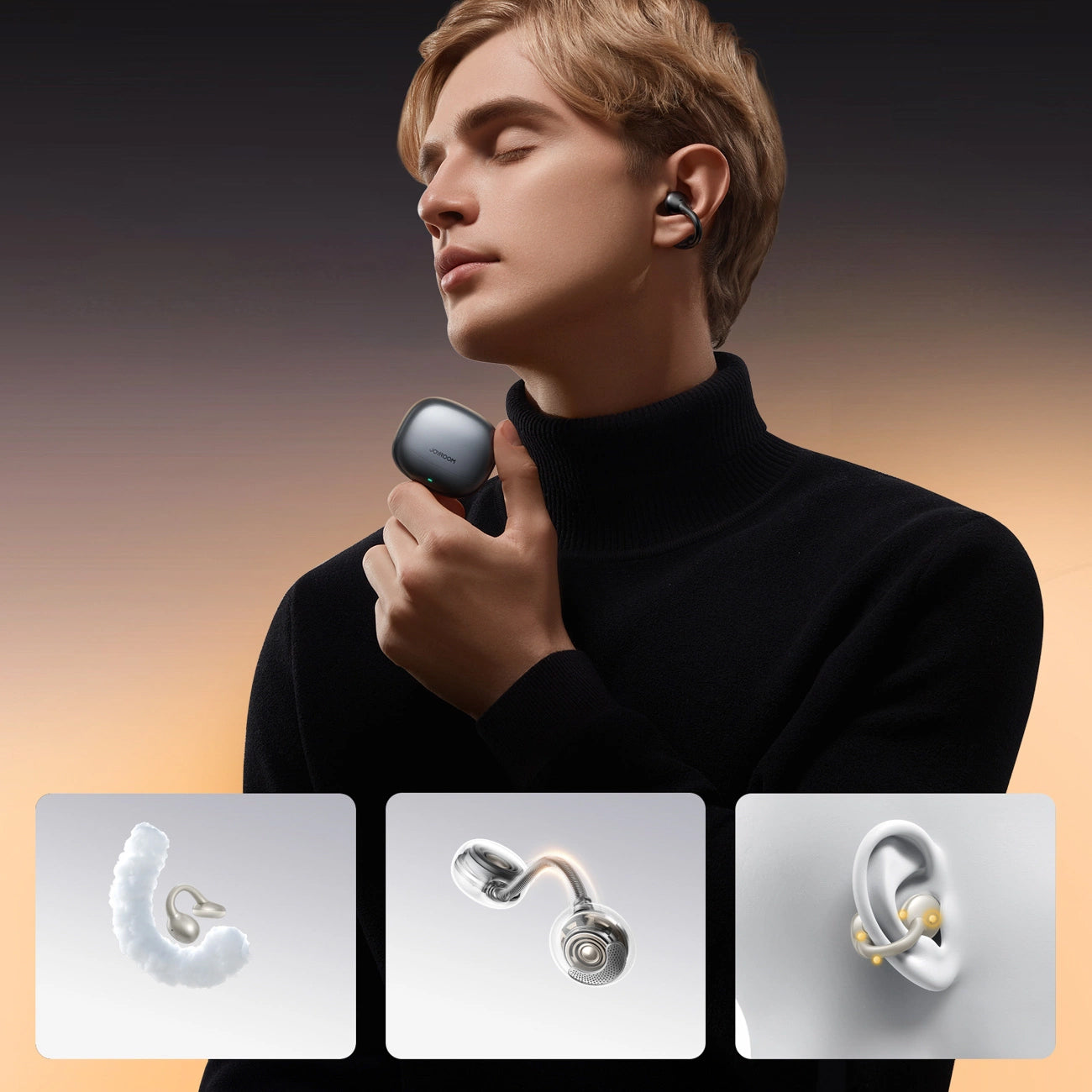 Kit mains libres Bluetooth Joyroom Openfree JR-OE3, TWS, Noir