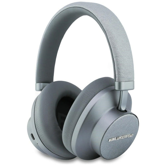 Kit mains libres Bluetooth Karl Lagerfeld Saffiano Elongated, A2DP, ANC, Gris
