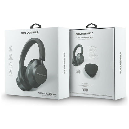 Kit mains libres Bluetooth Karl Lagerfeld Saffiano Elongated, A2DP, ANC, Gris