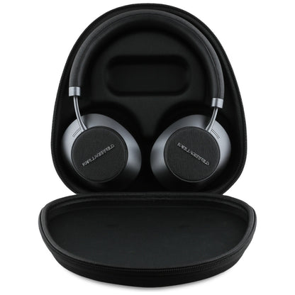 Kit mains libres Bluetooth Karl Lagerfeld Saffiano Elongated, A2DP, ANC, Noir