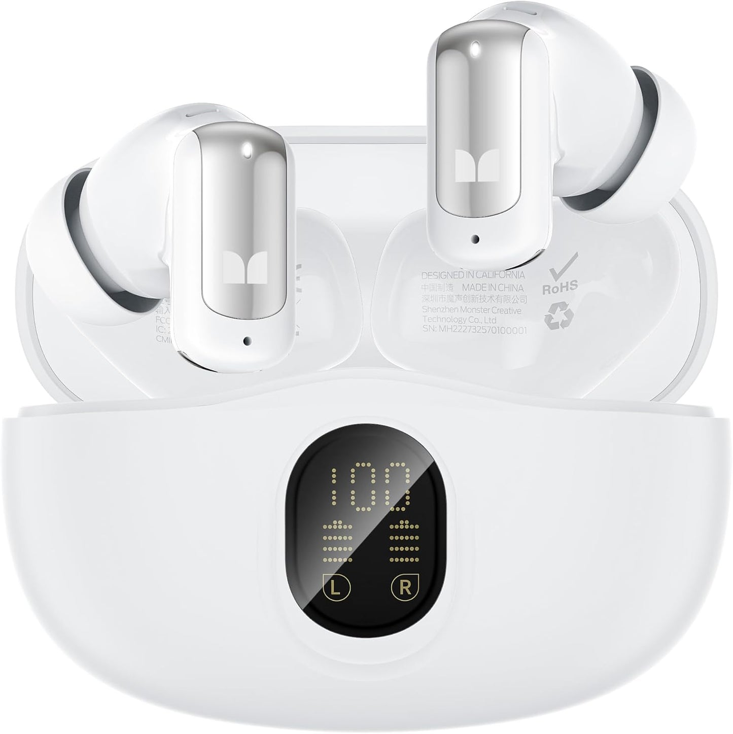Kit mains libres Bluetooth Monster N-Lite 217, TWS, Blanc
