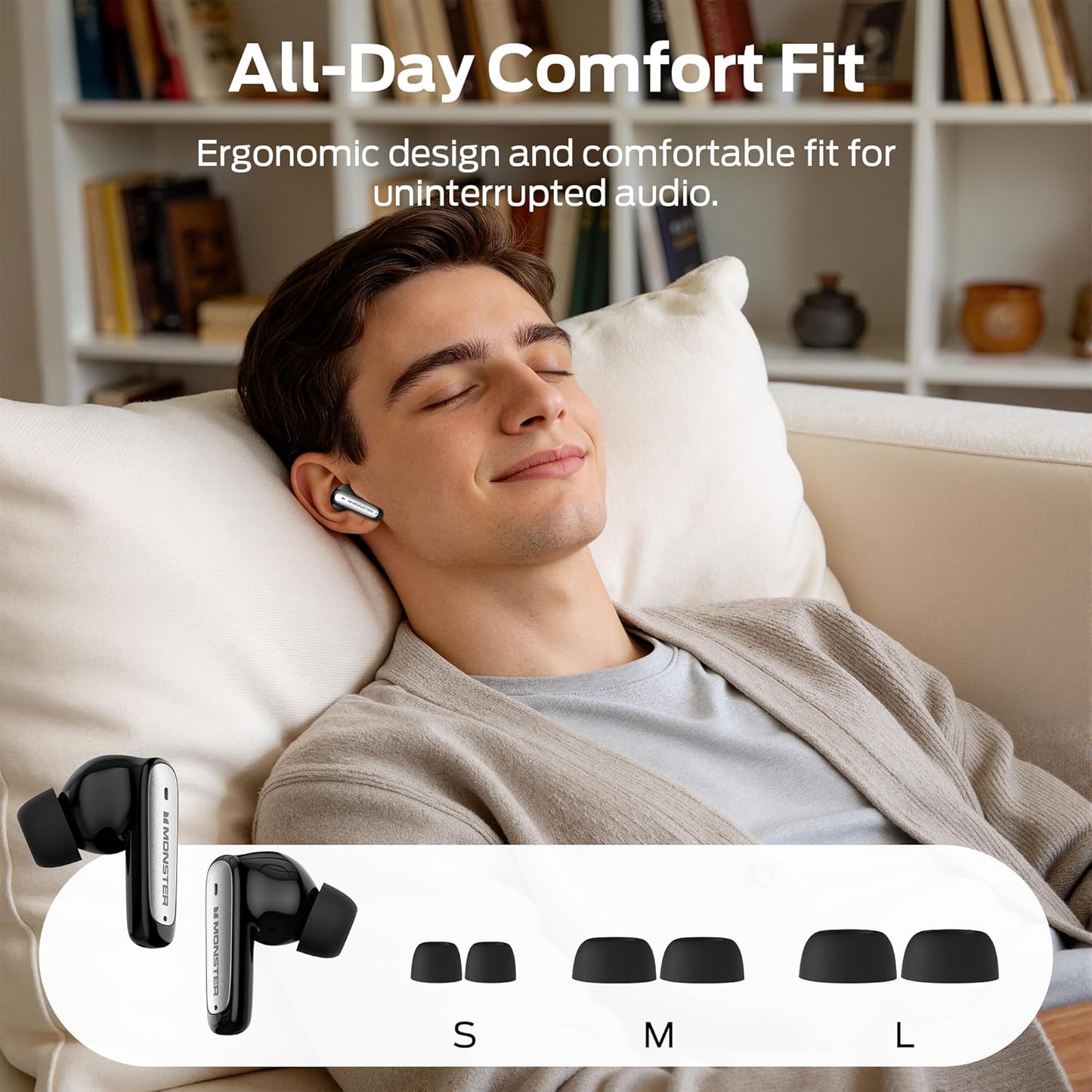 Kit mains libres Bluetooth Monster N-Lite 310, TWS, Noir