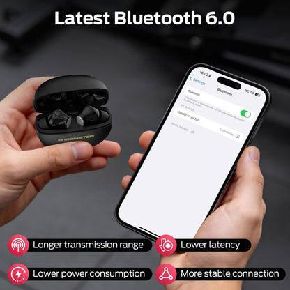 Kit mains libres Bluetooth Monster N-Lite 310, TWS, Noir
