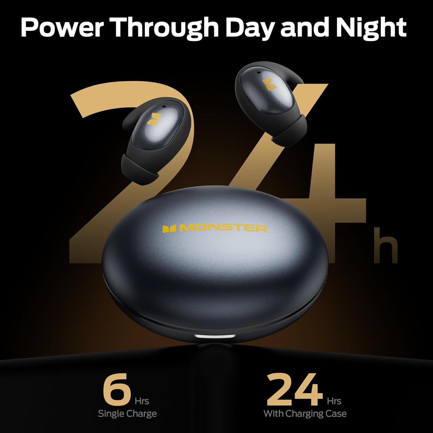 Bluetooth Handsfree Monster Sleep Ear100, TWS, Black