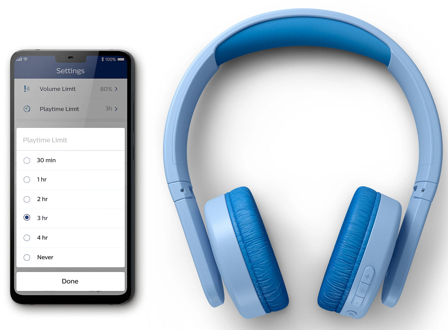 Casque Bluetooth Philips Kids, A2DP, Bleu TAK4206BL/00