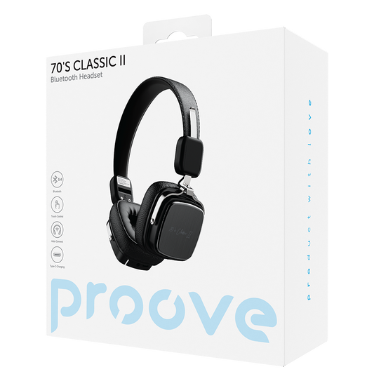 Kit mains libres Bluetooth Proove 70's Classic II, A2DP, Noir