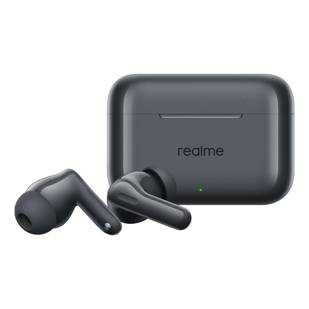 Kit mains libres Bluetooth Realme Buds T200, TWS, ANC, MultiPoint, Gris