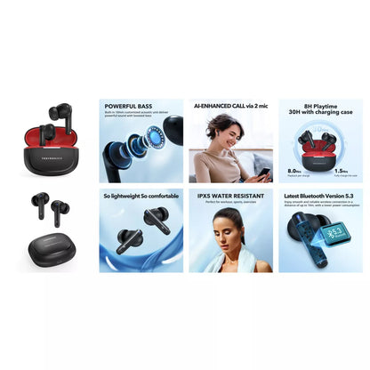 Kit mains libres Bluetooth TaoTronics TT-BH1120, TWS, Noir