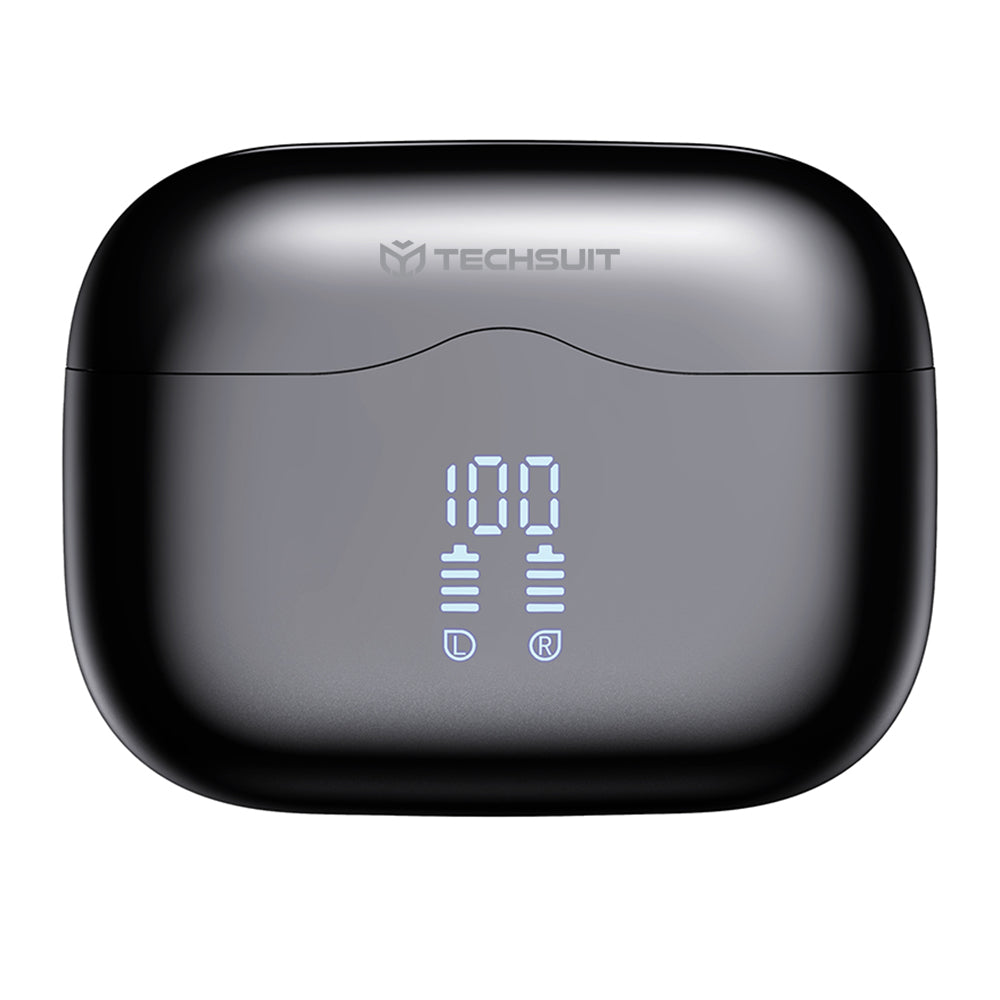 Kit mains libres Bluetooth Techsuit CW2 VelarX One, TWS, ANC, Noir
