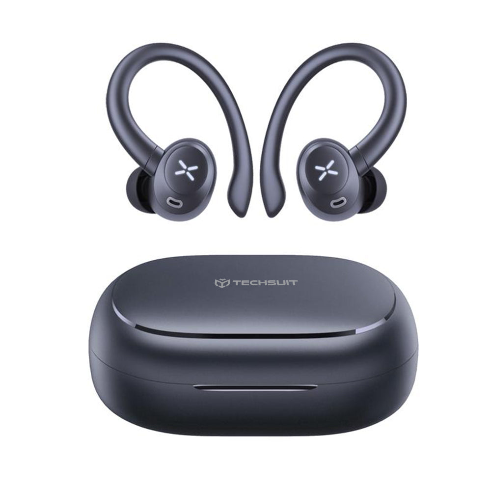 Kit mains libres Bluetooth Techsuit CW4 AirTune, TWS, Noir