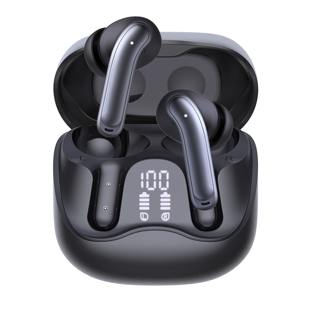 Kit mains libres Bluetooth Techsuit CW5 EchoFit Pro, TWS, ANC, MultiPoint, Noir