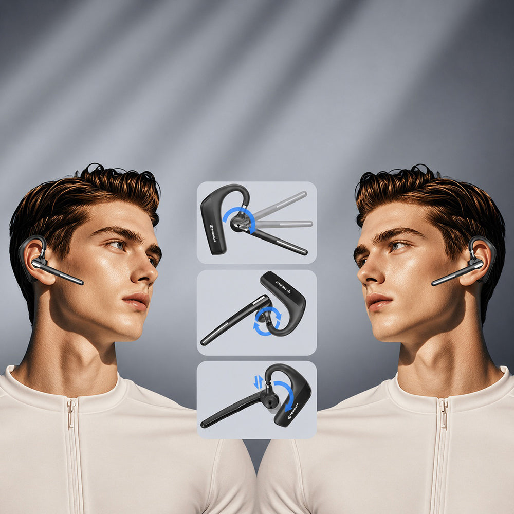 Kit mains libres Bluetooth Techsuit PowerTalks G6, MultiPoint, A2DP, Noir