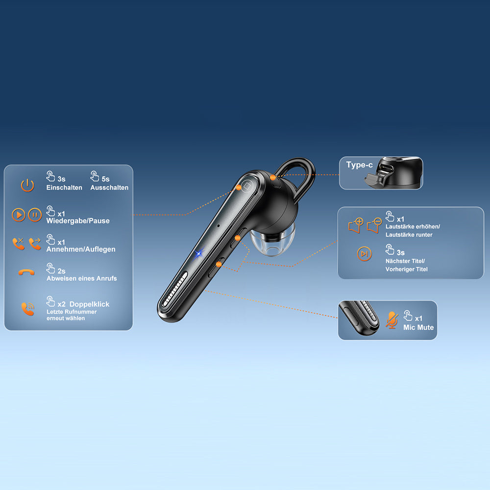 Kit mains libres Bluetooth Techsuit Voicera CB3, A2DP, Noir
