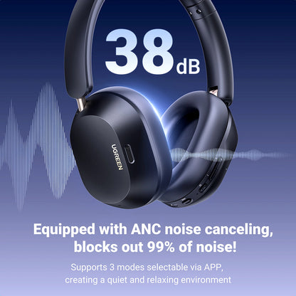 Casque Bluetooth mains libres UGREEN HiTune Max5C HP203, A2DP, ANC, Bleu