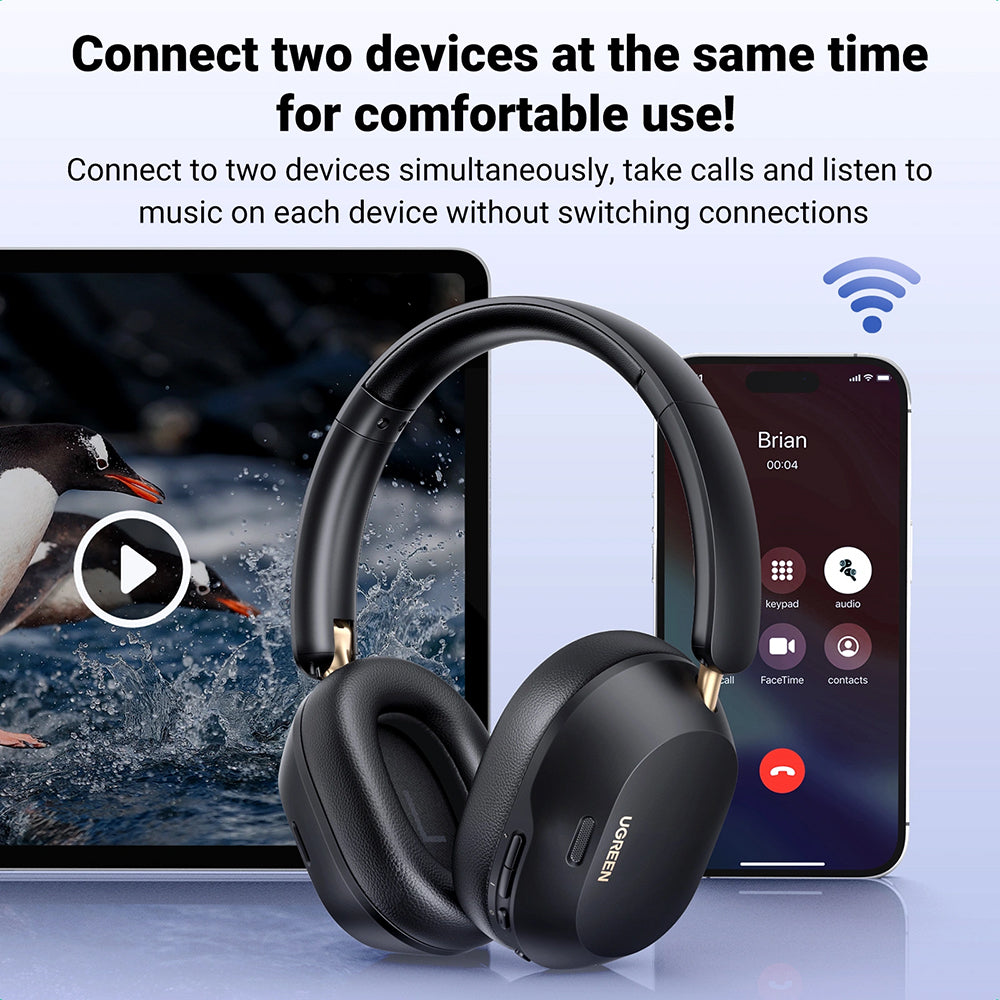 Casque Bluetooth mains libres UGREEN HiTune Max5C HP203, A2DP, ANC, Bleu