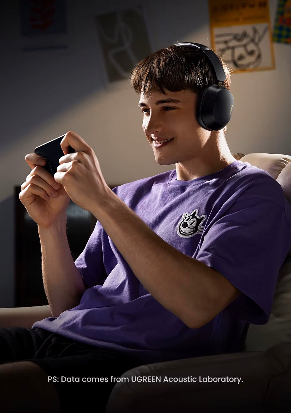 Kit mains libres Bluetooth UGREEN HP203, A2DP, ANC, Noir