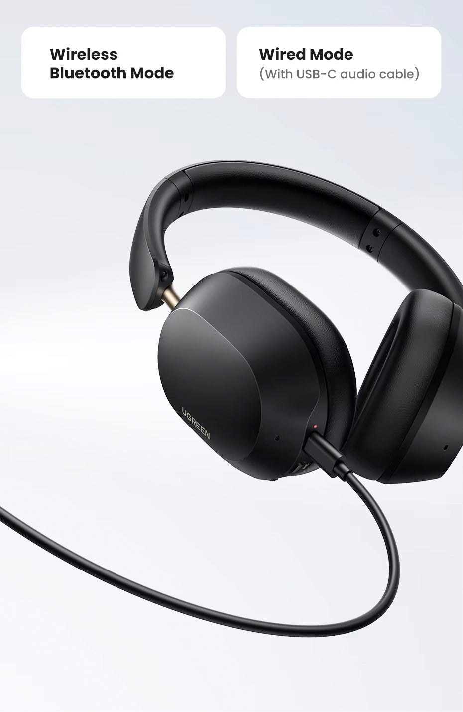 Kit mains libres Bluetooth UGREEN HP203, A2DP, ANC, Noir