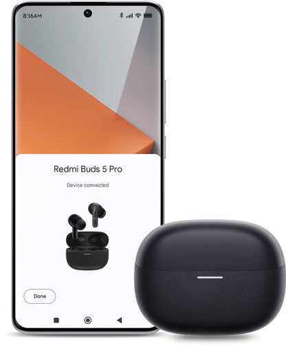 Kit mains libres Bluetooth Xiaomi Redmi Buds 5 Pro, TWS, ANC, Noir BHR7660GL