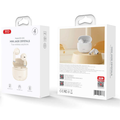 Kit mains libres Bluetooth XO Design X33, TWS, Beige 