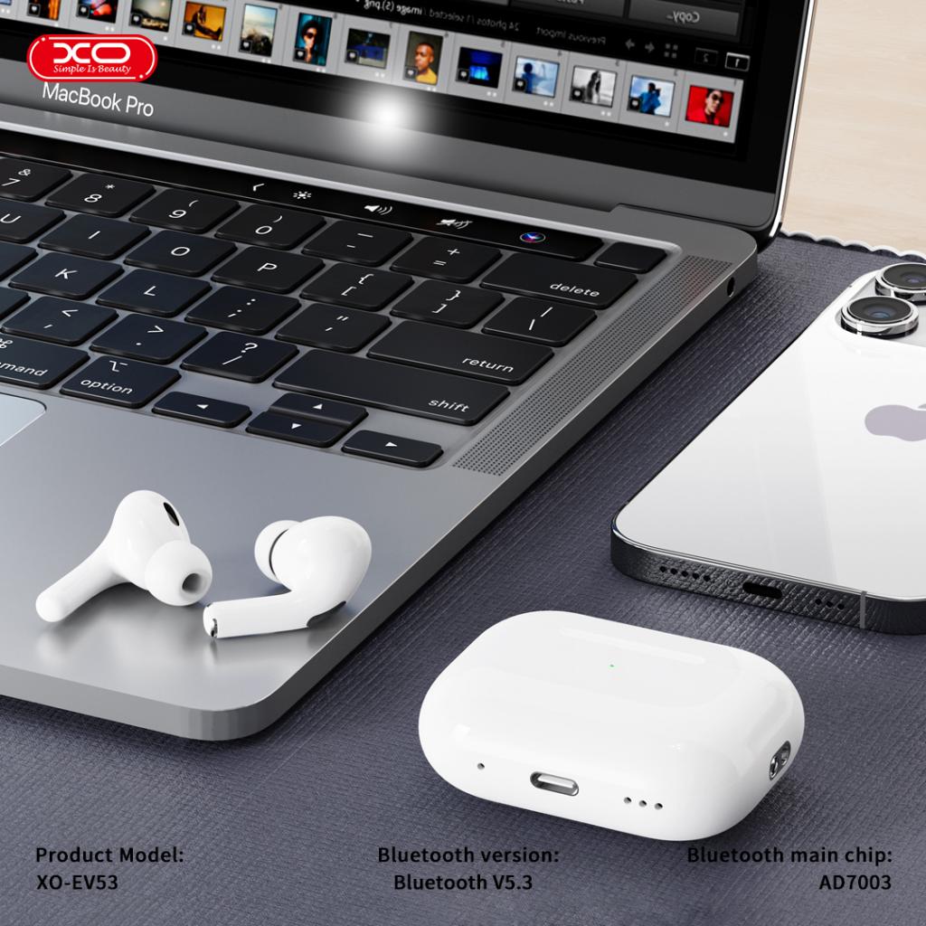 Écouteurs Bluetooth XO Design EV53, TWS, ANC, Blanc