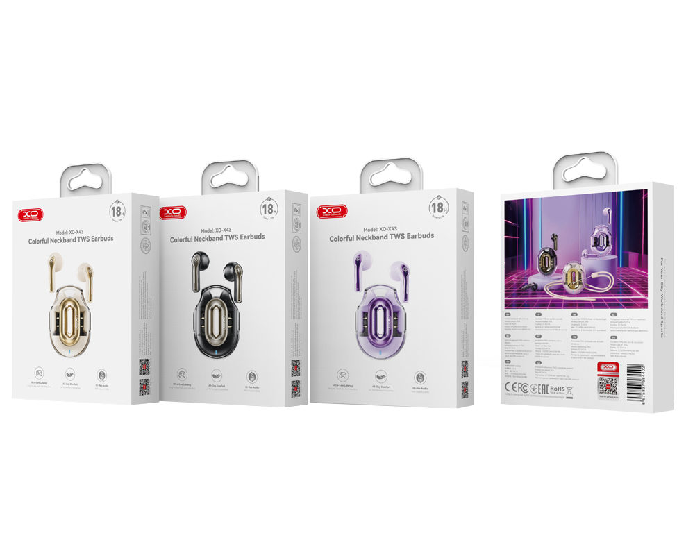 Kit mains libres Bluetooth XO Design X43, TWS, Noir