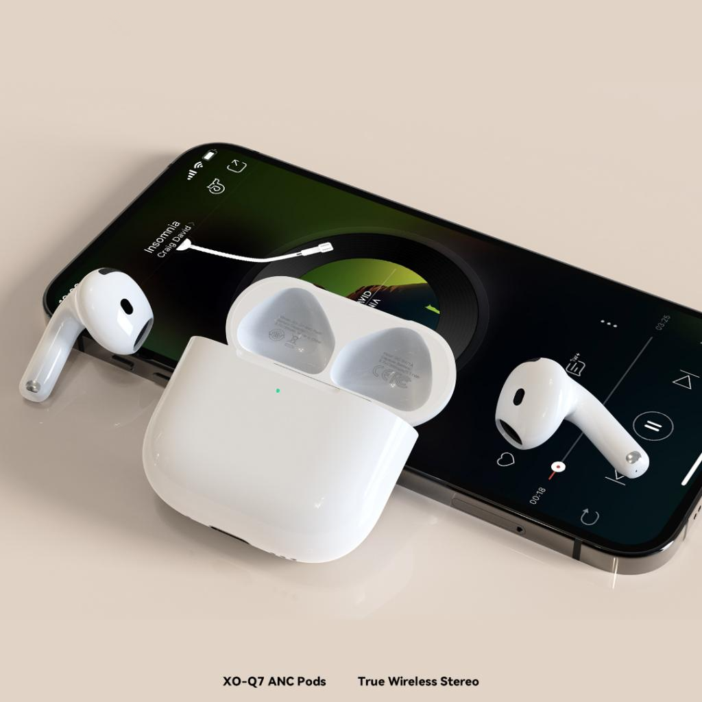 Écouteurs Bluetooth XO Design Q7 Pods, TWS, ANC, Blanc