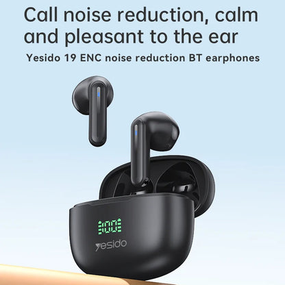 Kit mains libres Bluetooth Yesido TWS19, TWS, Noir