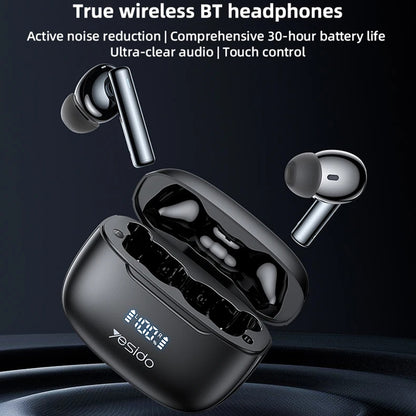 Kit mains libres Bluetooth Yesido TWS23, TWS, ANC, Noir