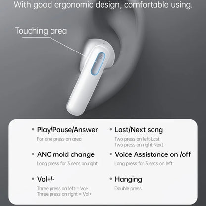 Kit mains libres Bluetooth Yesido TWS34, TWS, ANC, Blanc