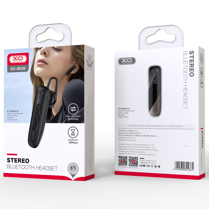 Kit mains libres Bluetooth XO Design BE28, A2DP, noir