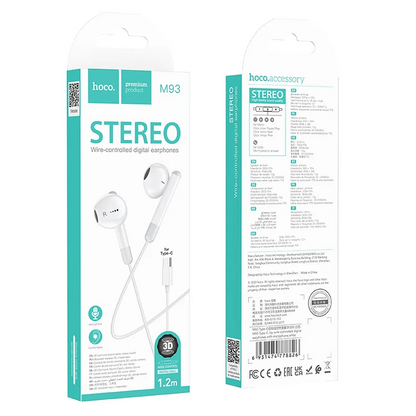Kit mains libres USB-C HOCO M93, blanc